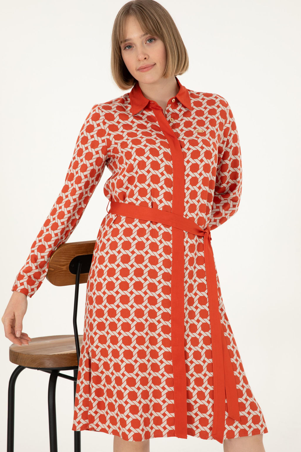 Женское тканое платье с плиткой Неожиданная скидка в корзине - U.s. polo assn фото 2