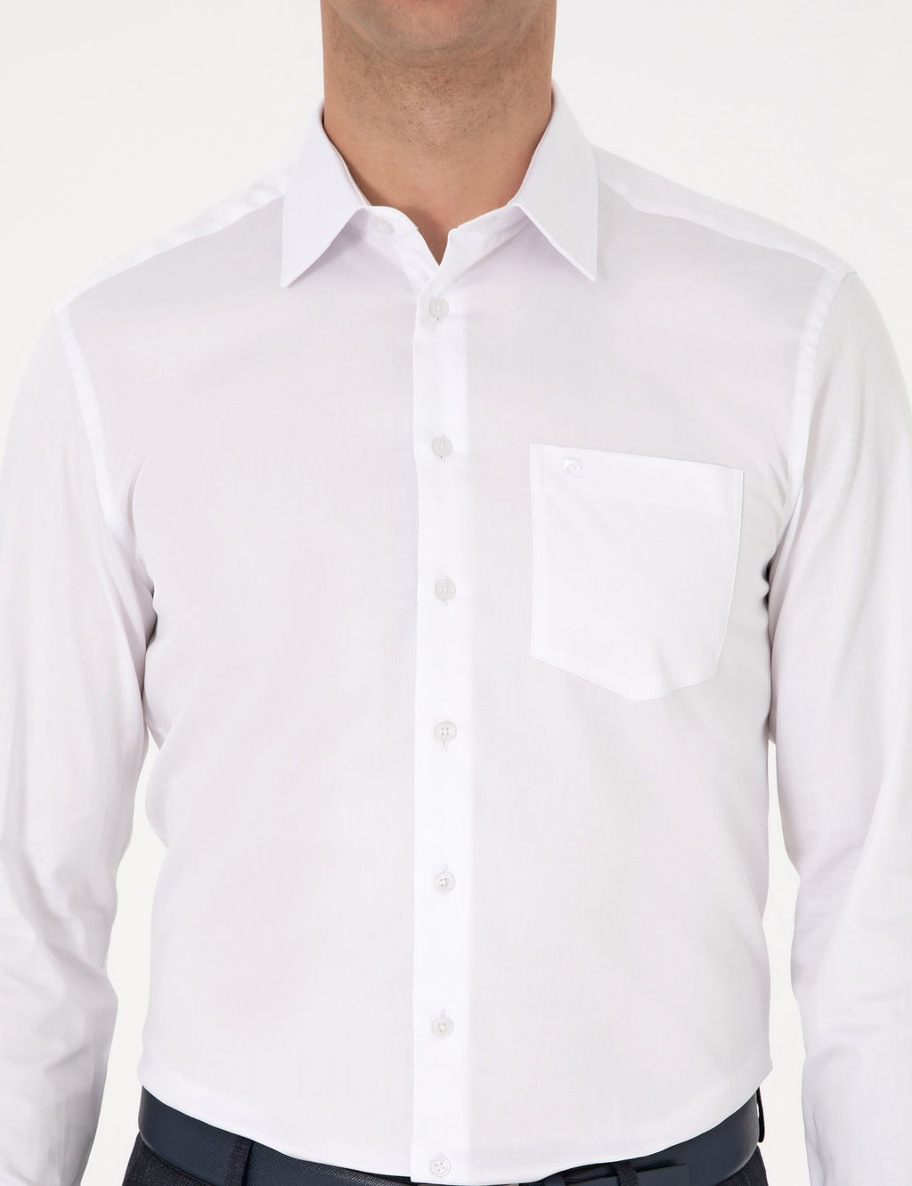 Beyaz %100 Pamuk Parlak Saten Regular Fit Uzun Kollu Basic G_mlek