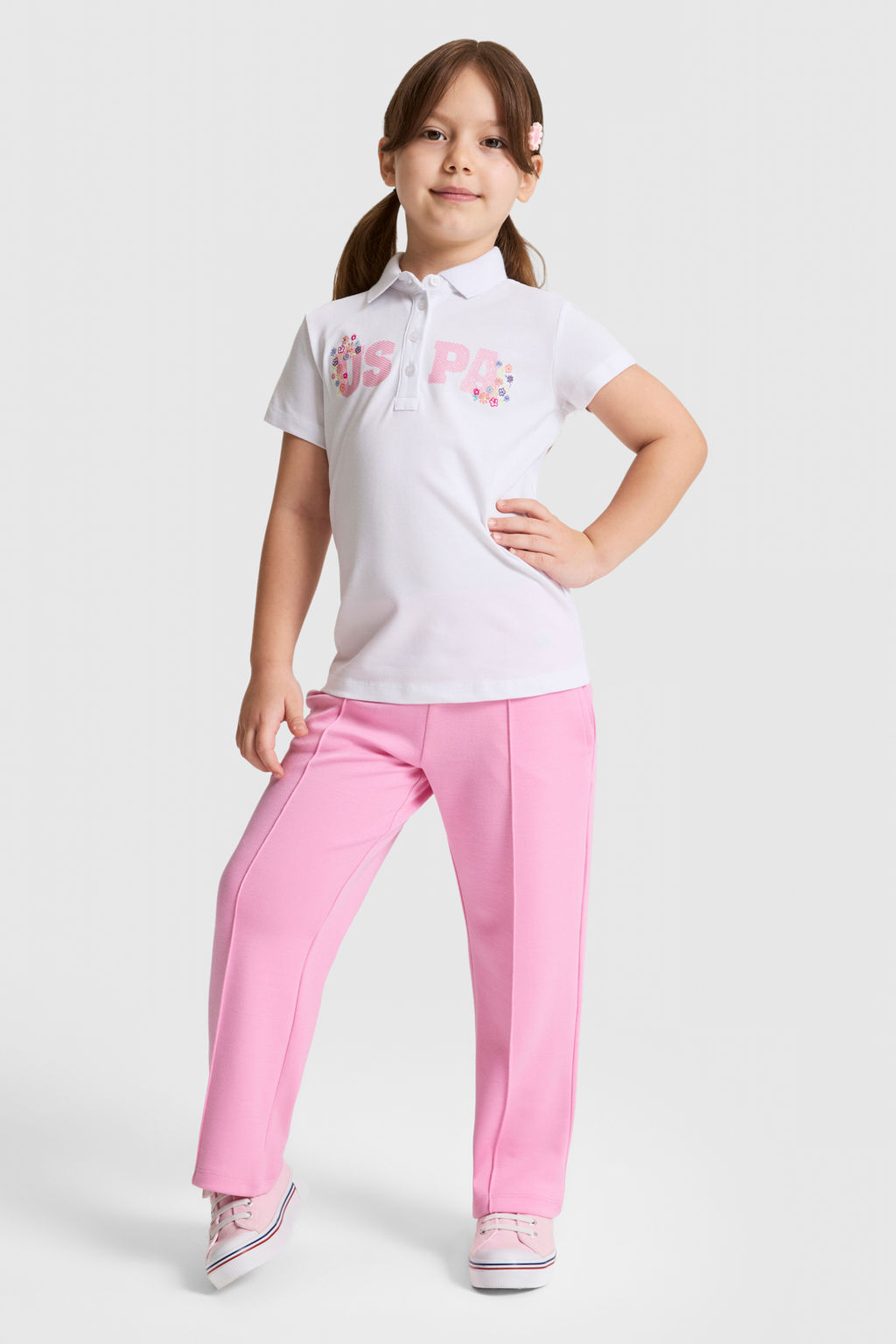 K_z _ocuk Beyaz Polo Yaka Ti__rt - U.s. polo assn фото 4