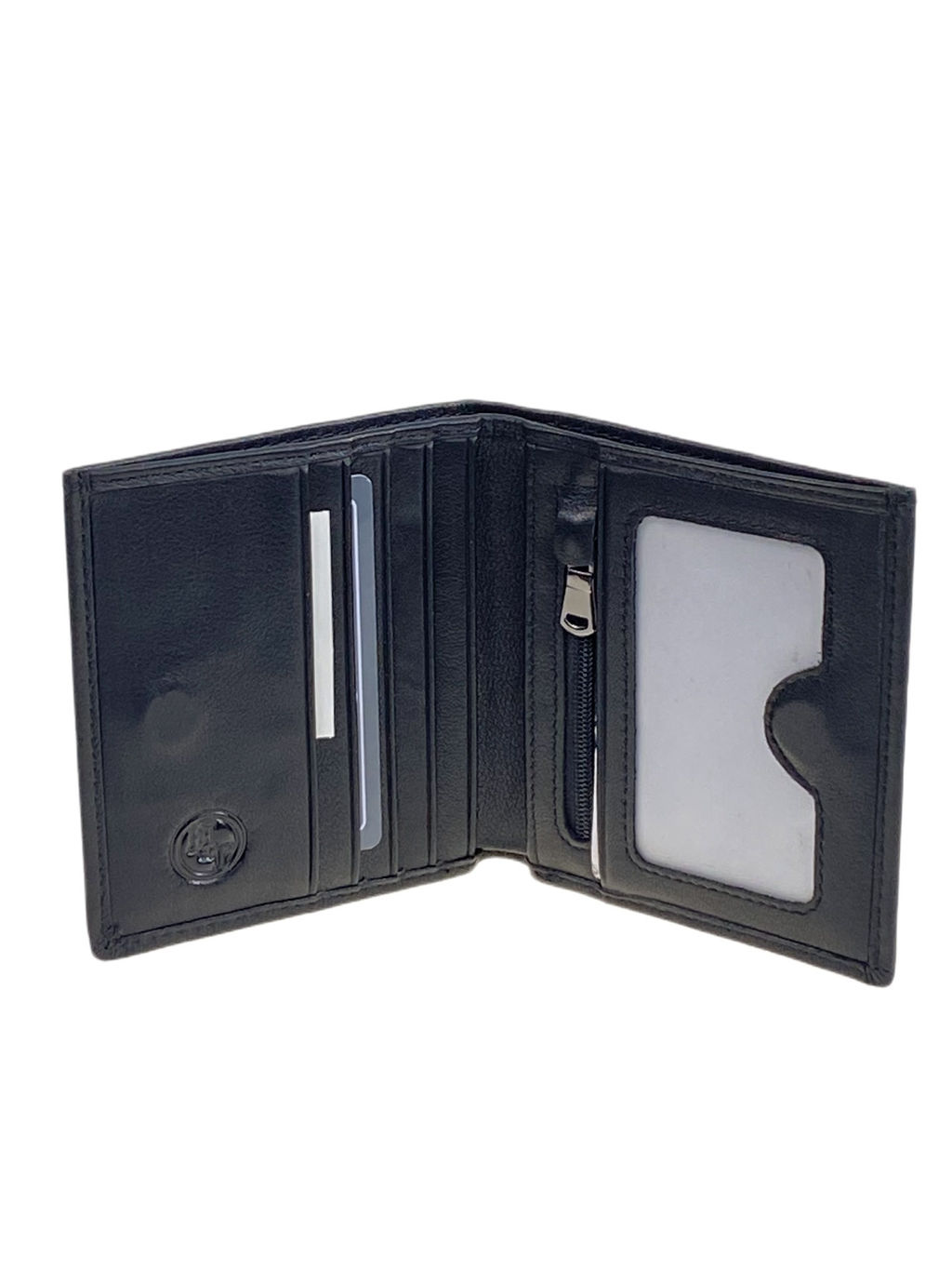 Мужское портмоне из натуральной кожи, цвет черный - Greta фото 2