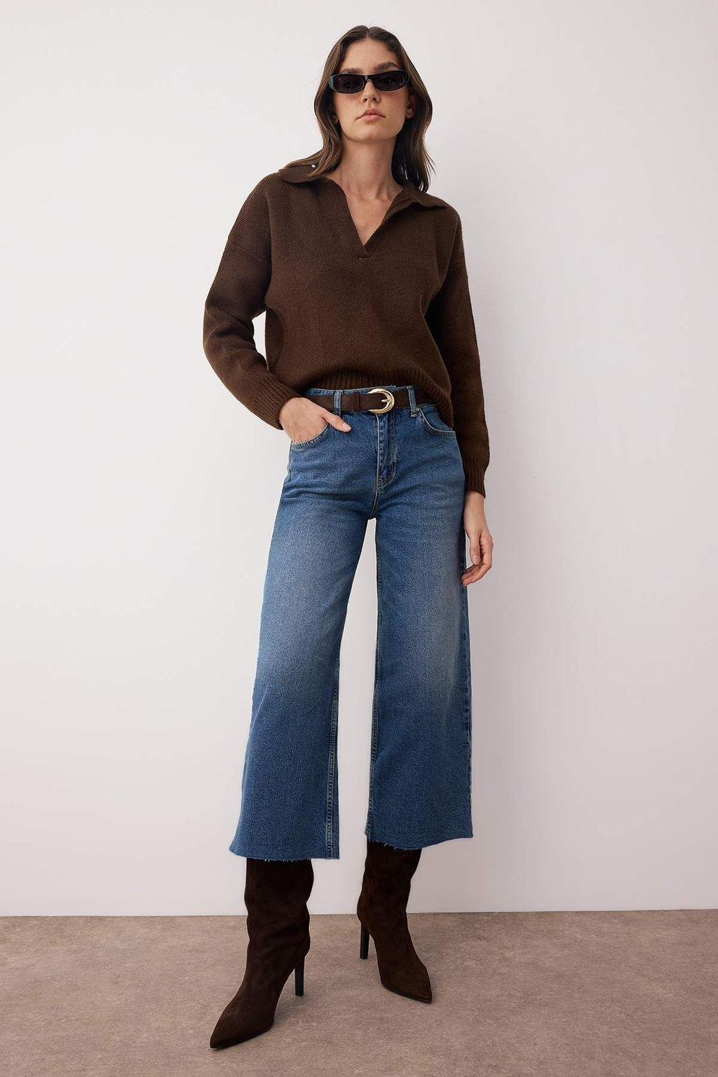 Mavi Normal Bel Comfort Pacas? Kesikli Culotte Jeans TWOAW26JE00046