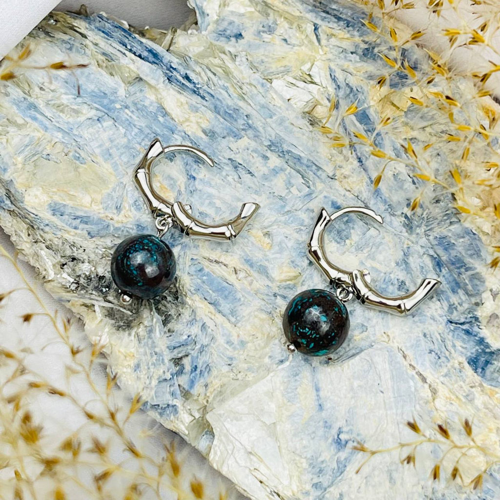 Серьги из Хризоколлы - Радуга самоцветов фото 3