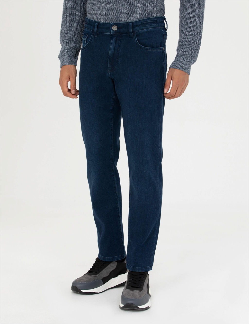 Lacivert Straight Fit Jean Pantolon