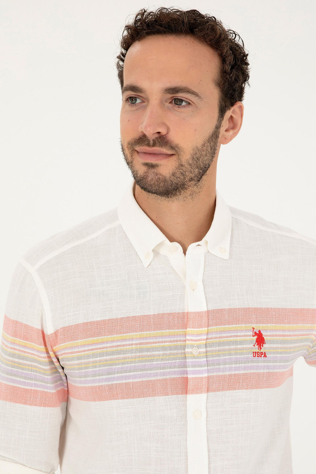 Мужская рубашка с длинным рукавом цвета граната Неожиданная скидка в корзине - U.s. polo assn фото 2