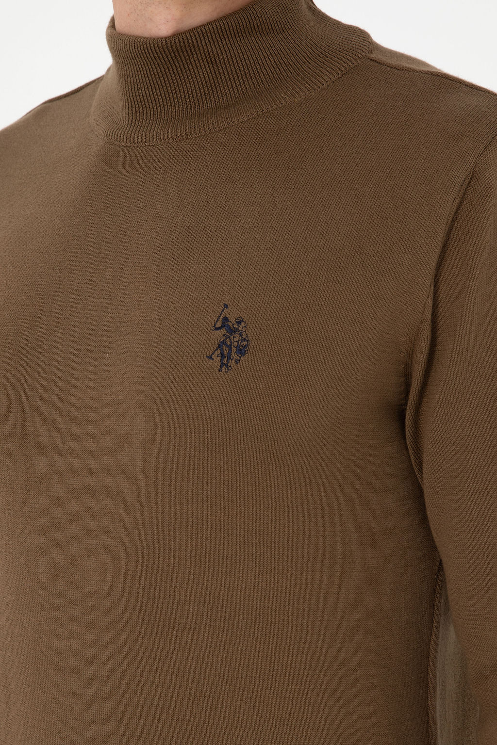Свитер мужской U.S. Polo Assn цвета хаки хлопок  фото 14