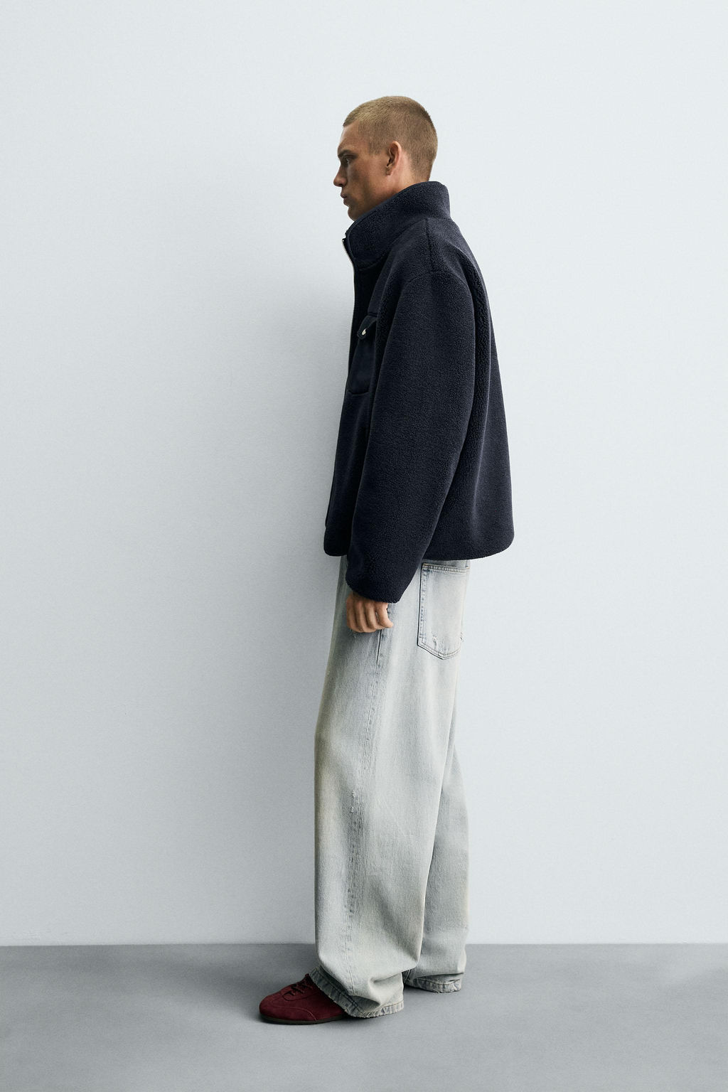 FAUX SHEARLING EFFECT JACKET WITH CONTRAST - Zara фото 4
