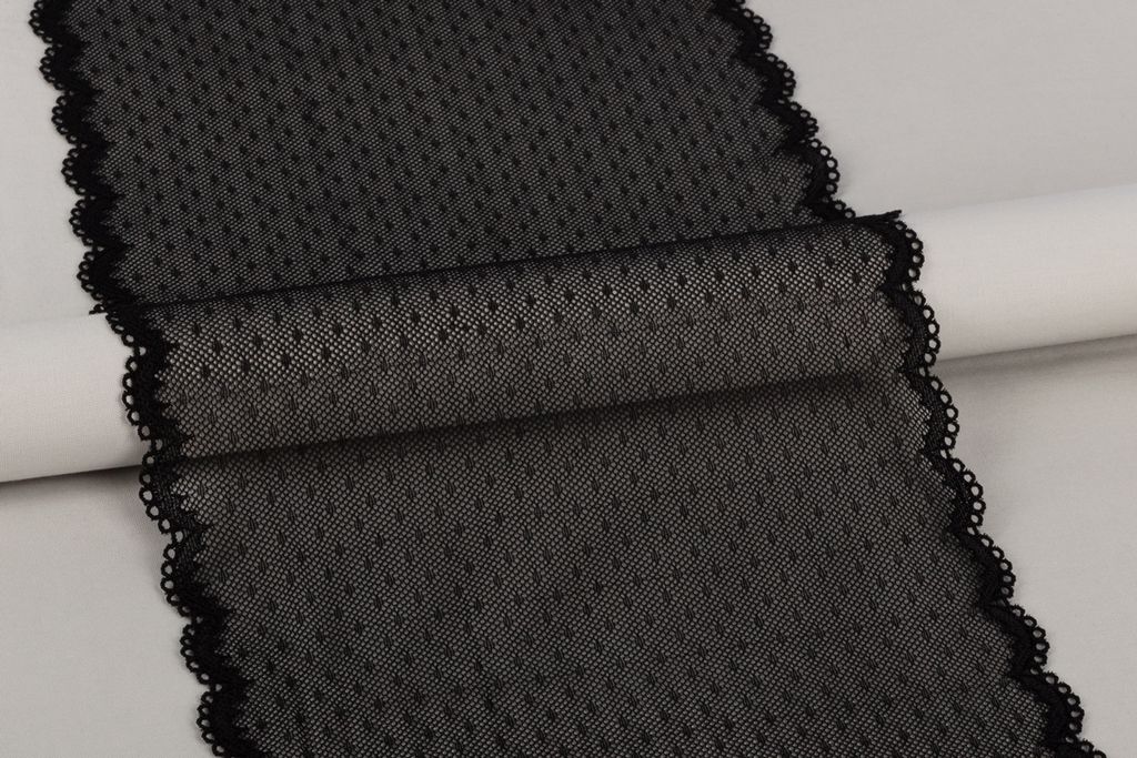 Кружево BLITZ эластичное 210 мм BLST-25 на бобине Турция черный