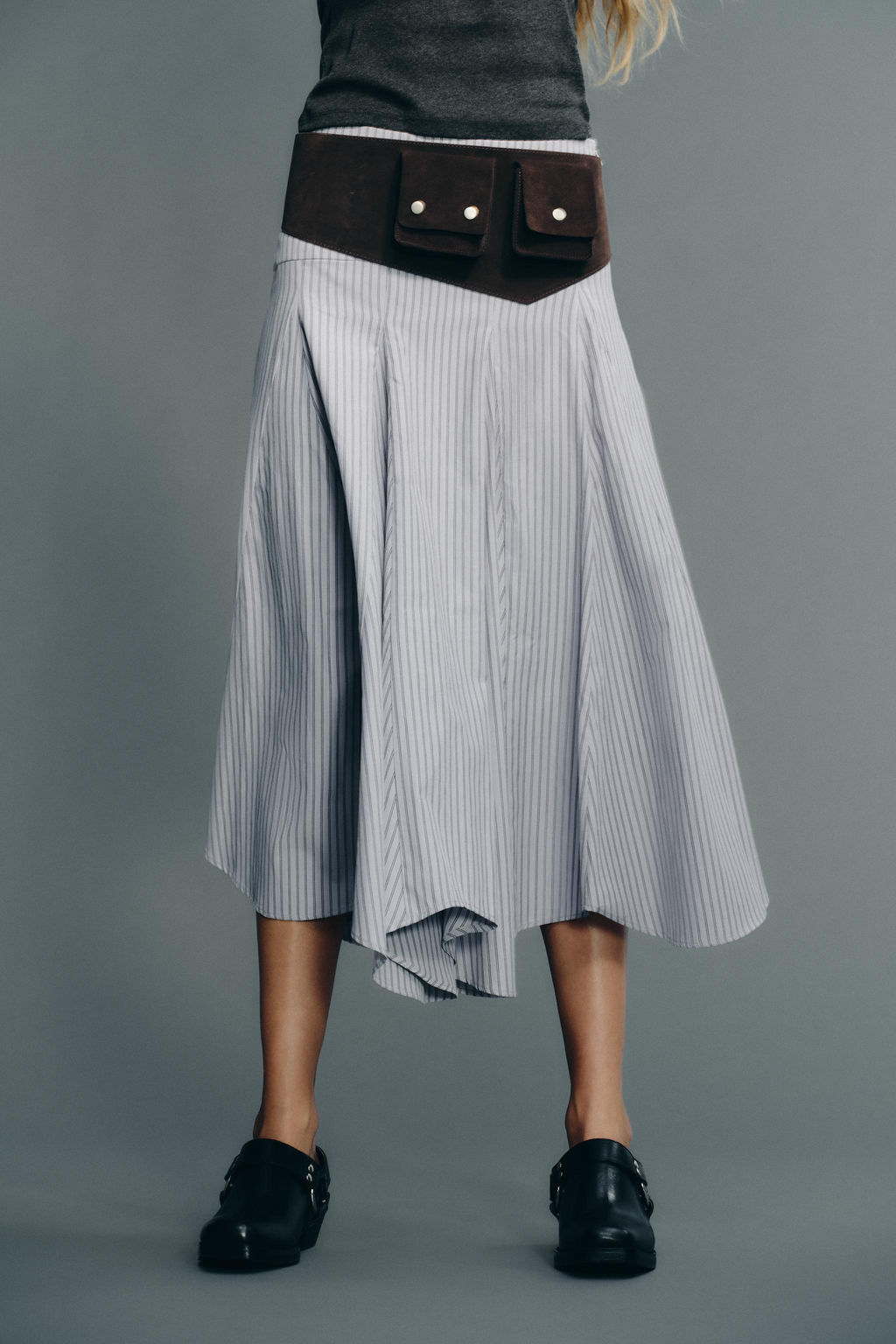 STRIPED MIDI SKIRT - Zara фото 10