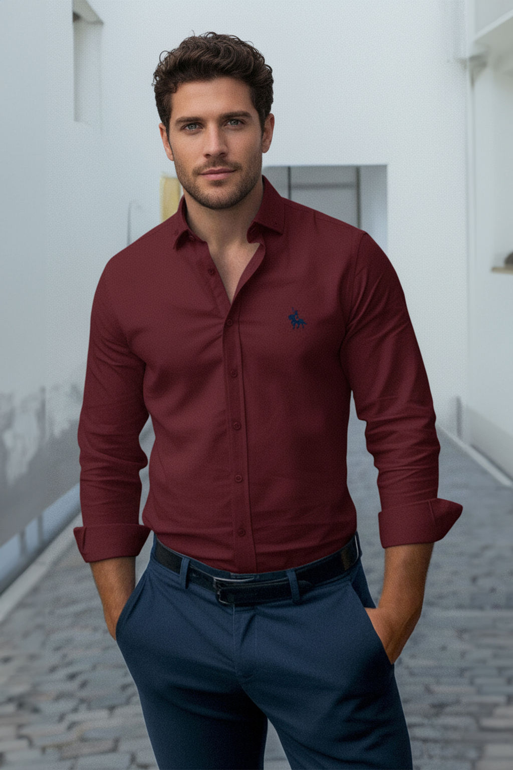 TRENDYOL MAN Mavi Regular Fit Nak?s Detayl? Oxford Kolay Utulenebilir Smart Gomlek TMNAW25GO00036 - Trendyolmilla фото 24