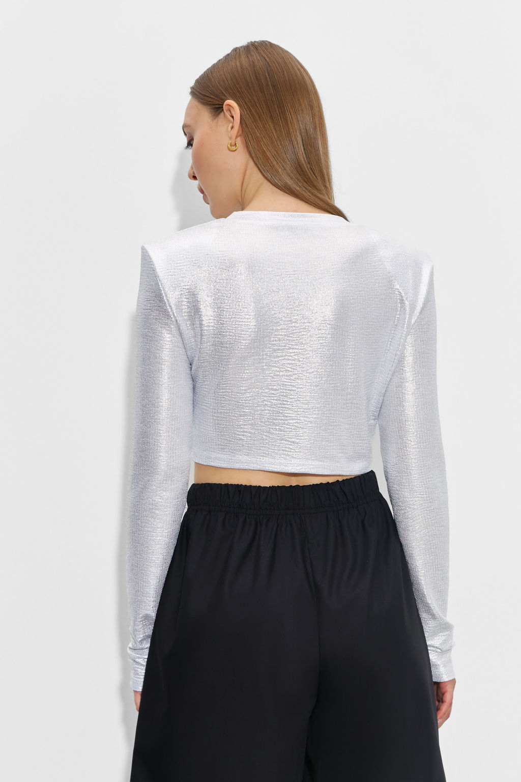 Лонгслив укороченный с подплечниками - Mollis фото 4