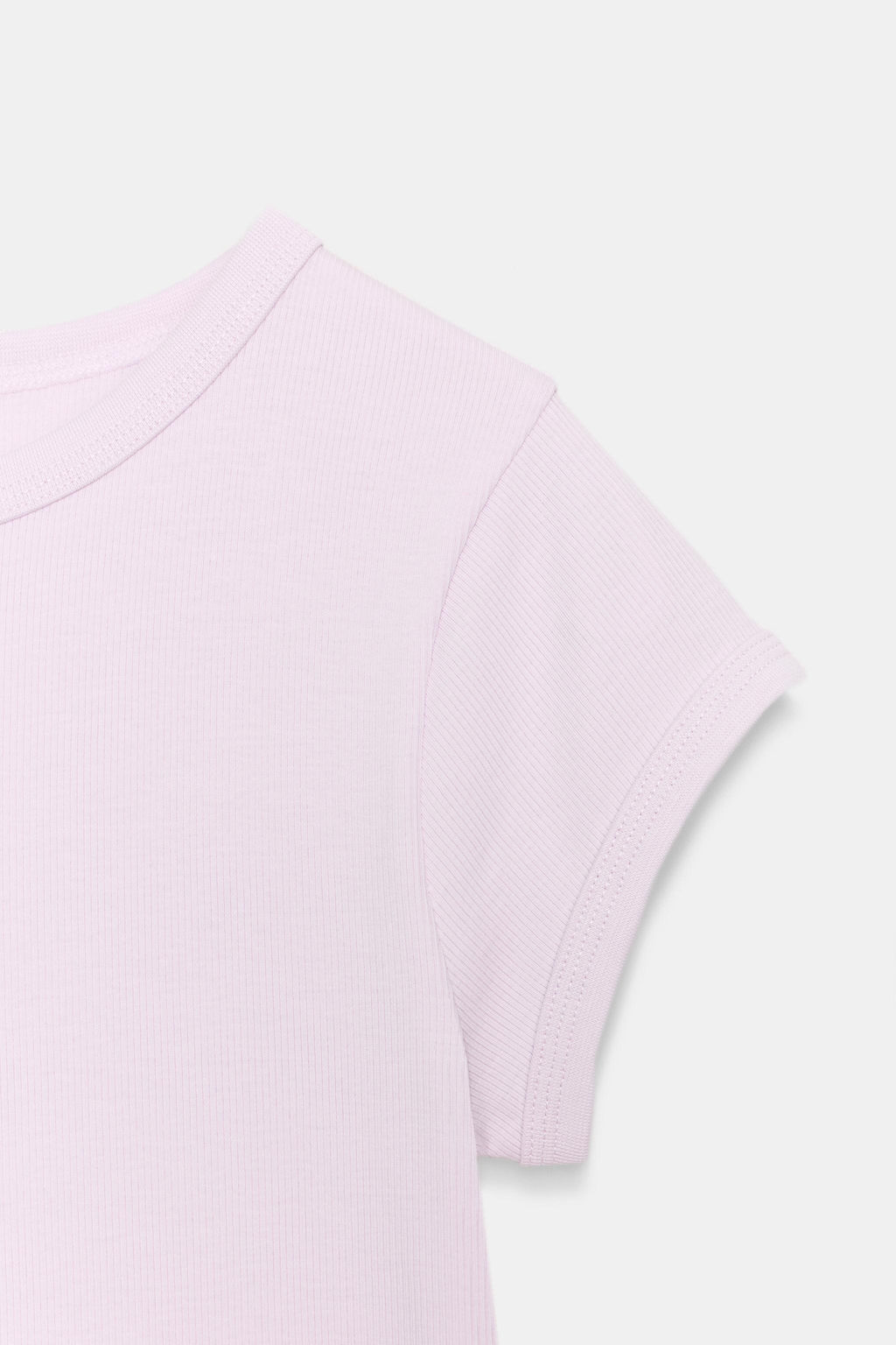 CAMISETA RIB MANGA CORTA / Lila - Zara фото 8