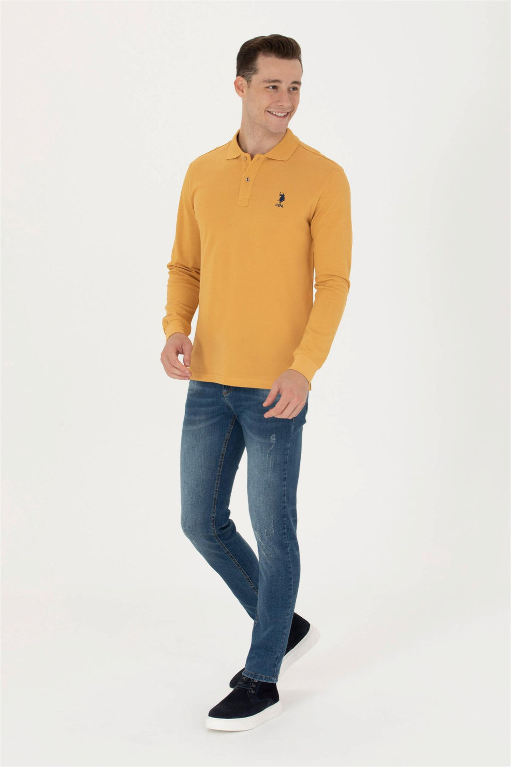 U. S. Polo Assn / Мужской горчичный базовый свитшот - U.s. polo assn фото 11