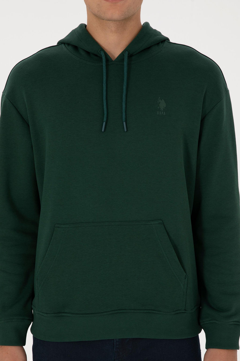 Erkek Comfort Fit Kap__onlu Koyu Ye_il Basic Sweatshirt - U.s. polo assn фото 6