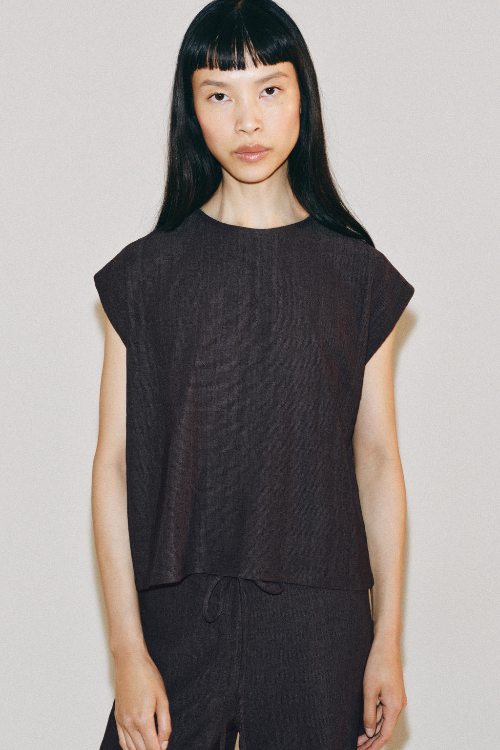 TOP R?STICO MANGA SISA / Gris antracita