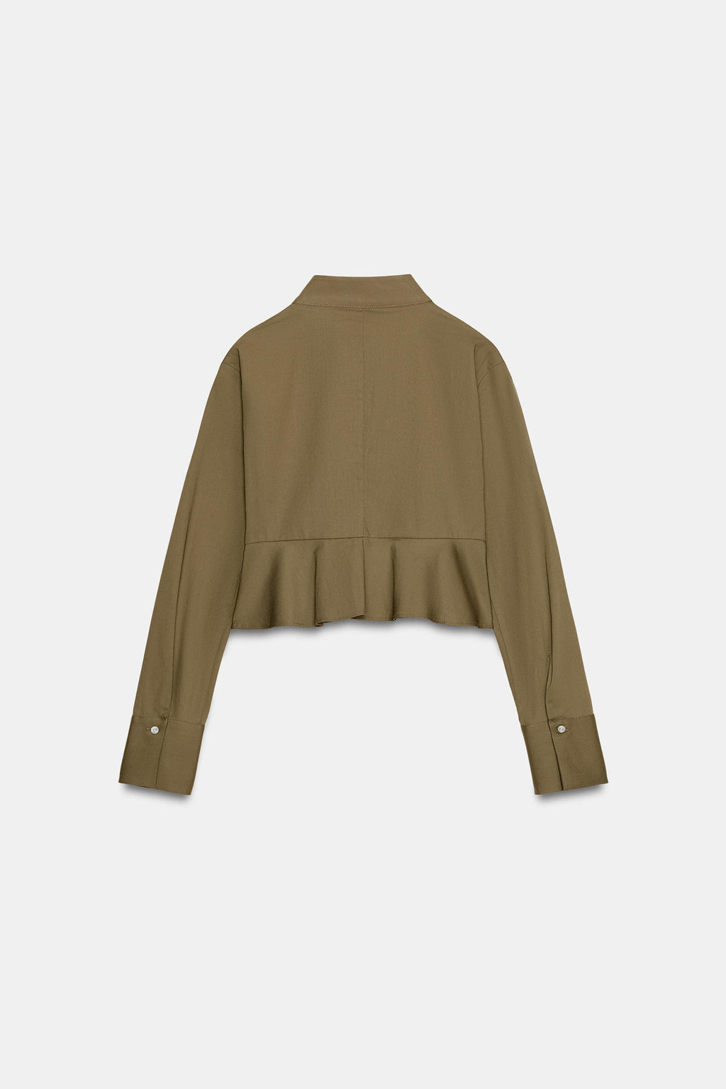 CAMISA POPEL?N BOTONES / Khaki oscuro - Zara фото 7
