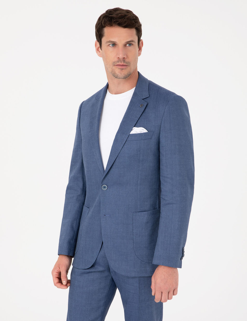 Костюм Cacharel Slim Fit индиго из льна