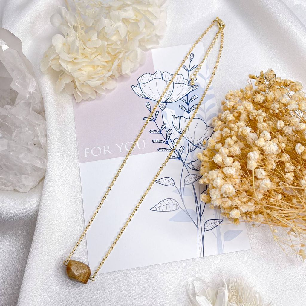 Кулон на цепочке с Яшмой песочной 42 см +