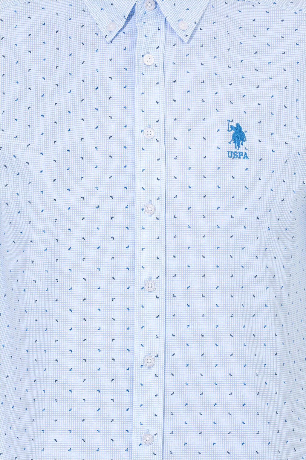 Мужская голубая рубашка с длинным рукавом - U.s. polo assn фото 6