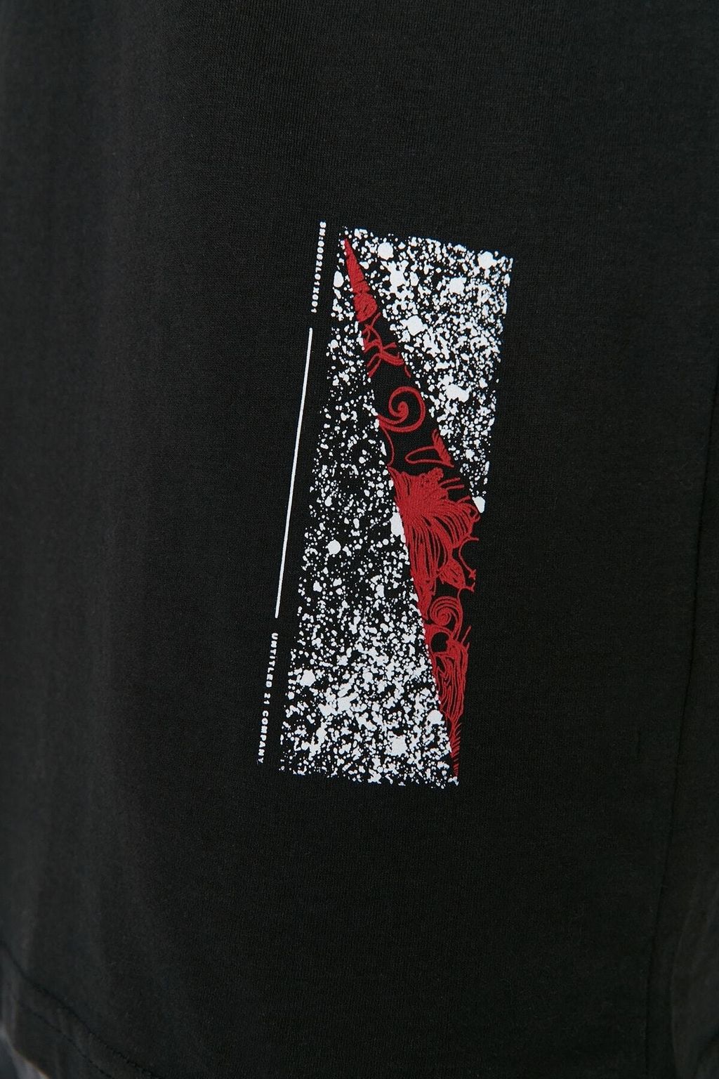 TRENDYOL MAN Siyah Oversize/Genis Kesim K?sa Kol Yaz? Bask?l? %100 Pamuklu T-Shirt TMNSS21TS1064 - Trendyolmilla фото 3