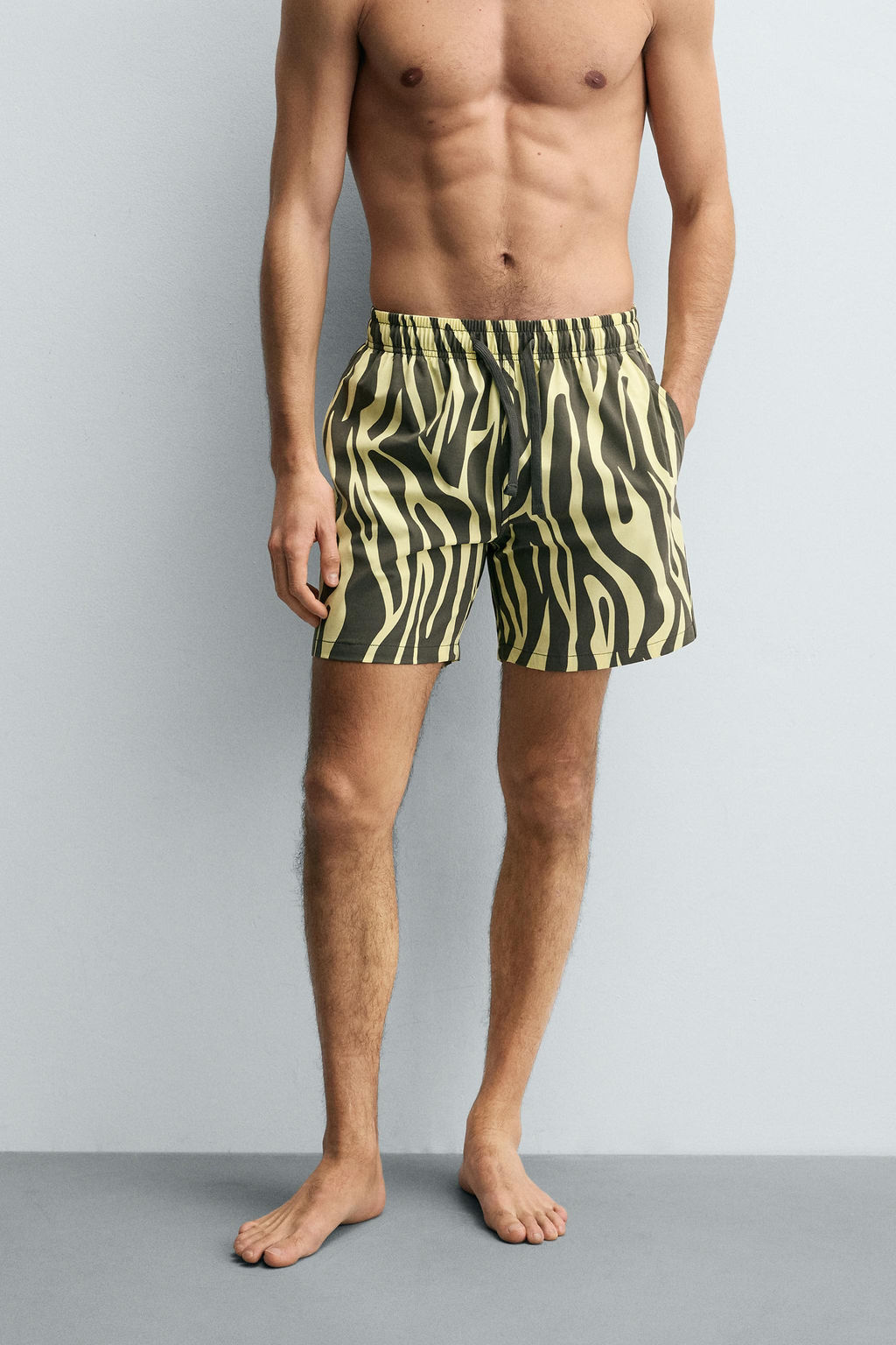 ANIMAL PRINT LONG SWIMMING TRUNKS - Zara фото 13