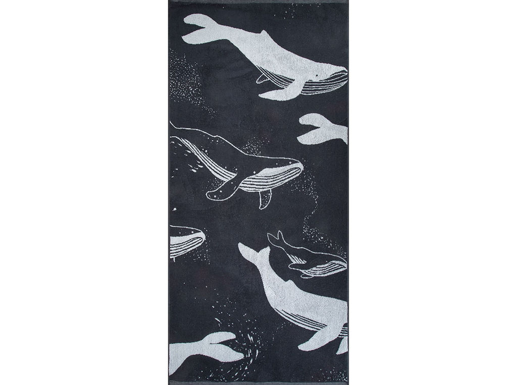 Полотенце махровое 6с102.411ж1 Киты(антрацит) 67х150см