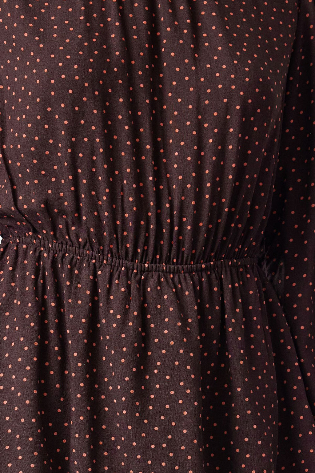 Trendyolmilla Siyah Puantiyeli Belden Ac?lan Volanl? Bisiklet Yaka Mini Dokuma Elbise TWOAW22EL0126  фото 3