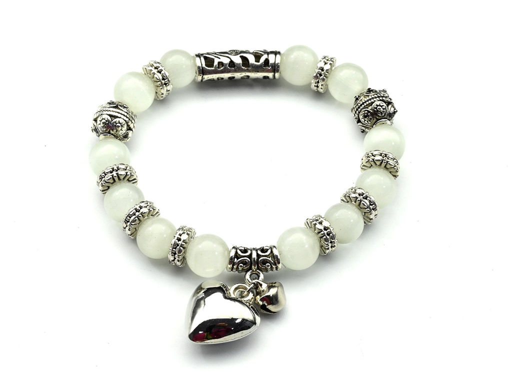 Браслет из кошачьего глаза шарик 8мм с подвесками цв.желтый - Радуга камня фото 7