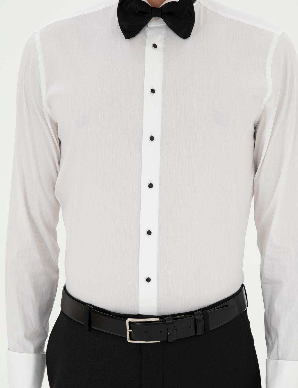 Beyaz Slim Fit Man_etli Pamuk Kar___ml_ Smokin G_mlek