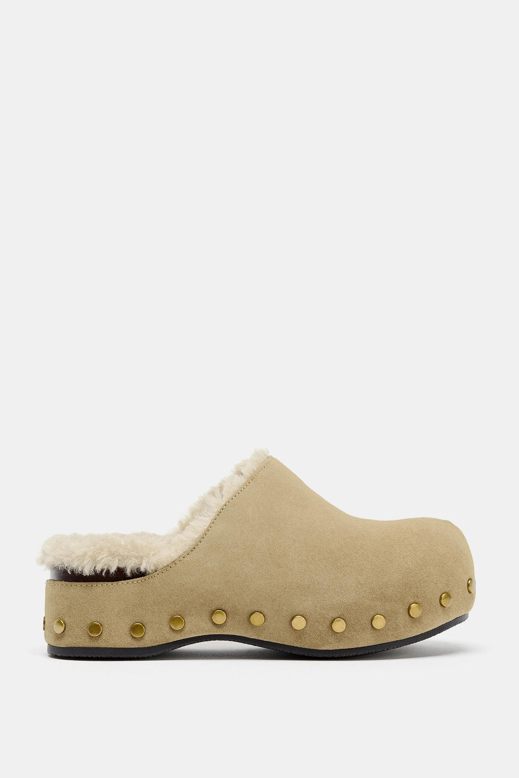 STUDDED SPLIT SUEDE CLOGS