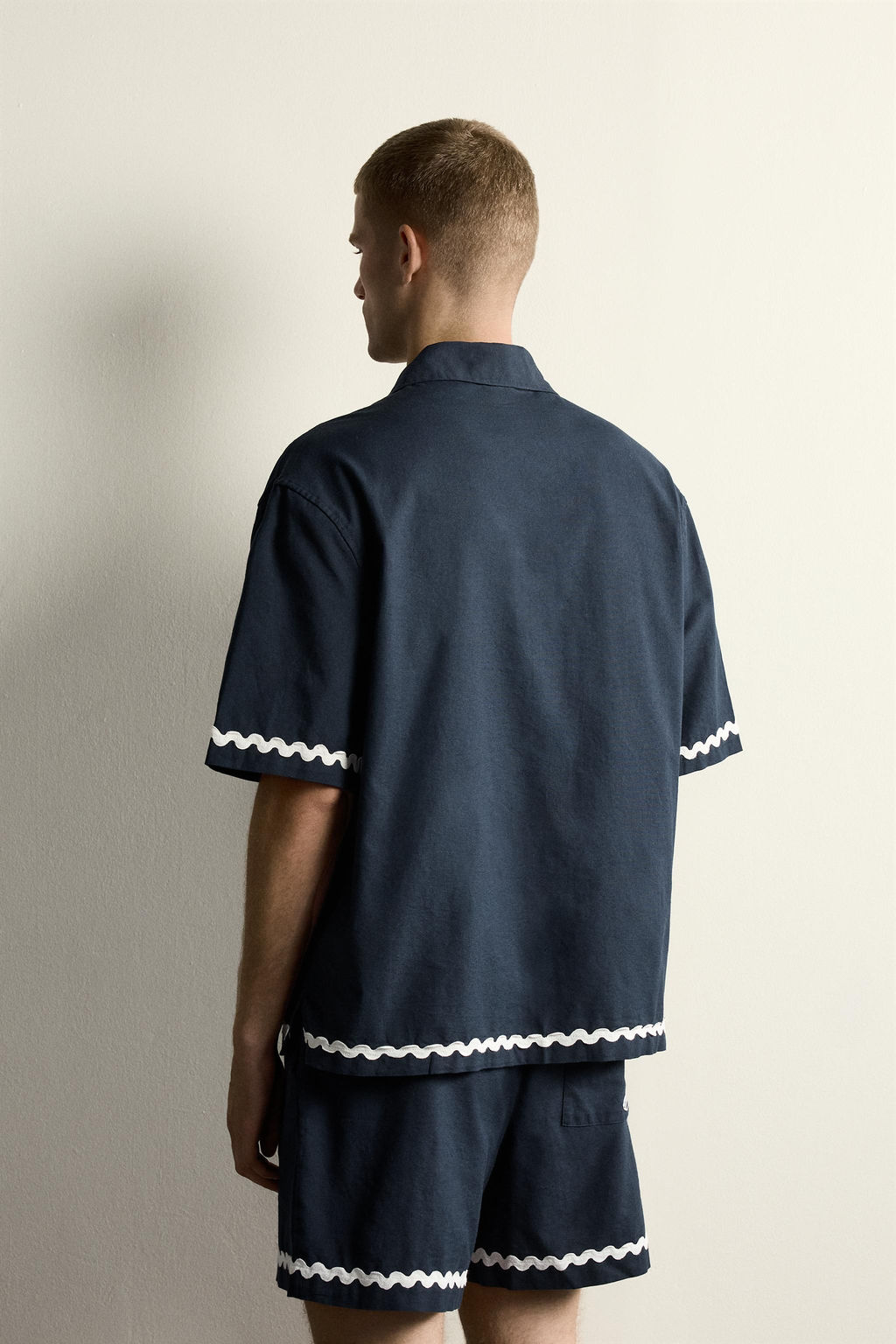 CAMISA RELAXED FIT BORDADO PECES / Marino - Zara фото 3