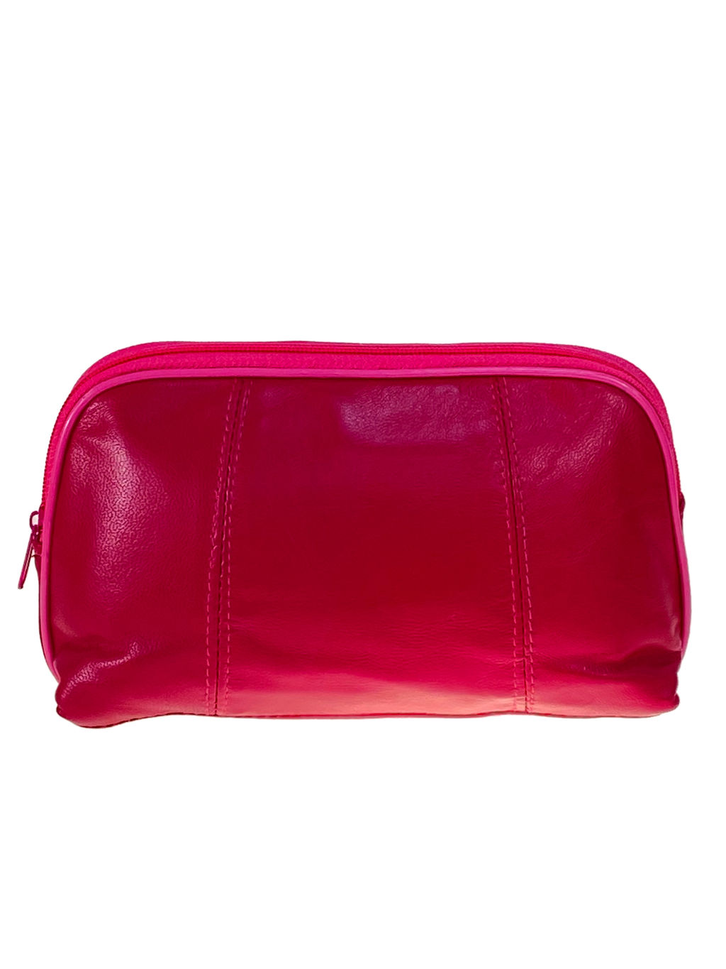 Косметичка на молнии из натуральной кожи, цвет фуксия - Greta фото 2