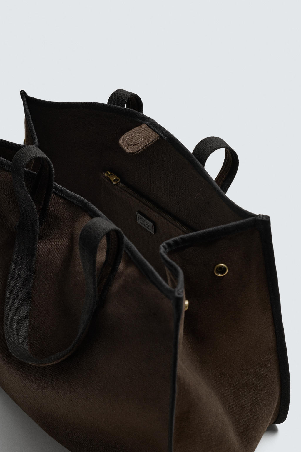 BOLSO SHOPPER TEJIDO / Marr?n - Zara фото 6