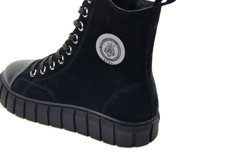 Ботинки 215.1918bl.Black w/Шерсть