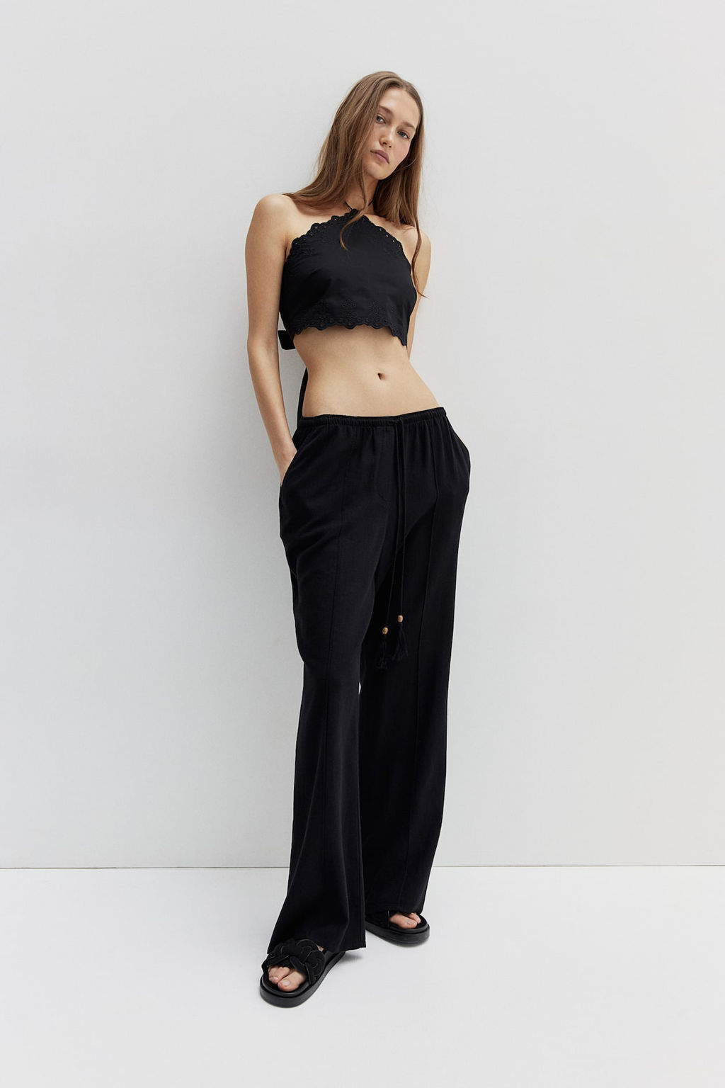 Pantalon en mezcla de lino - H&m фото 2