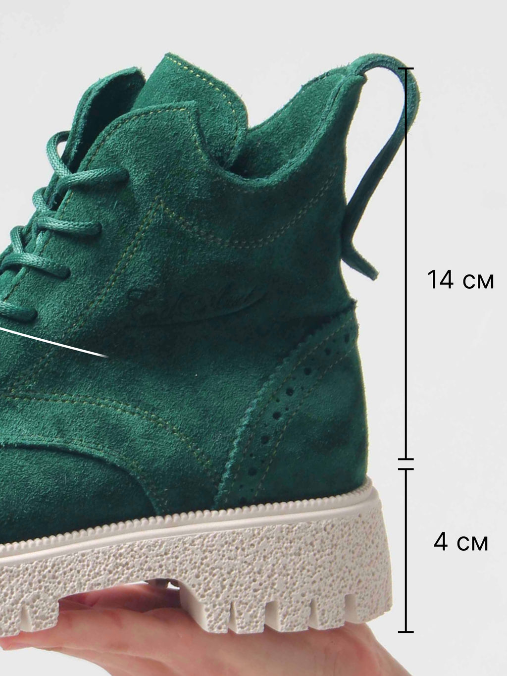 Ботинки EDART 338.1541be. Зеленый замша/шерсть фото 6