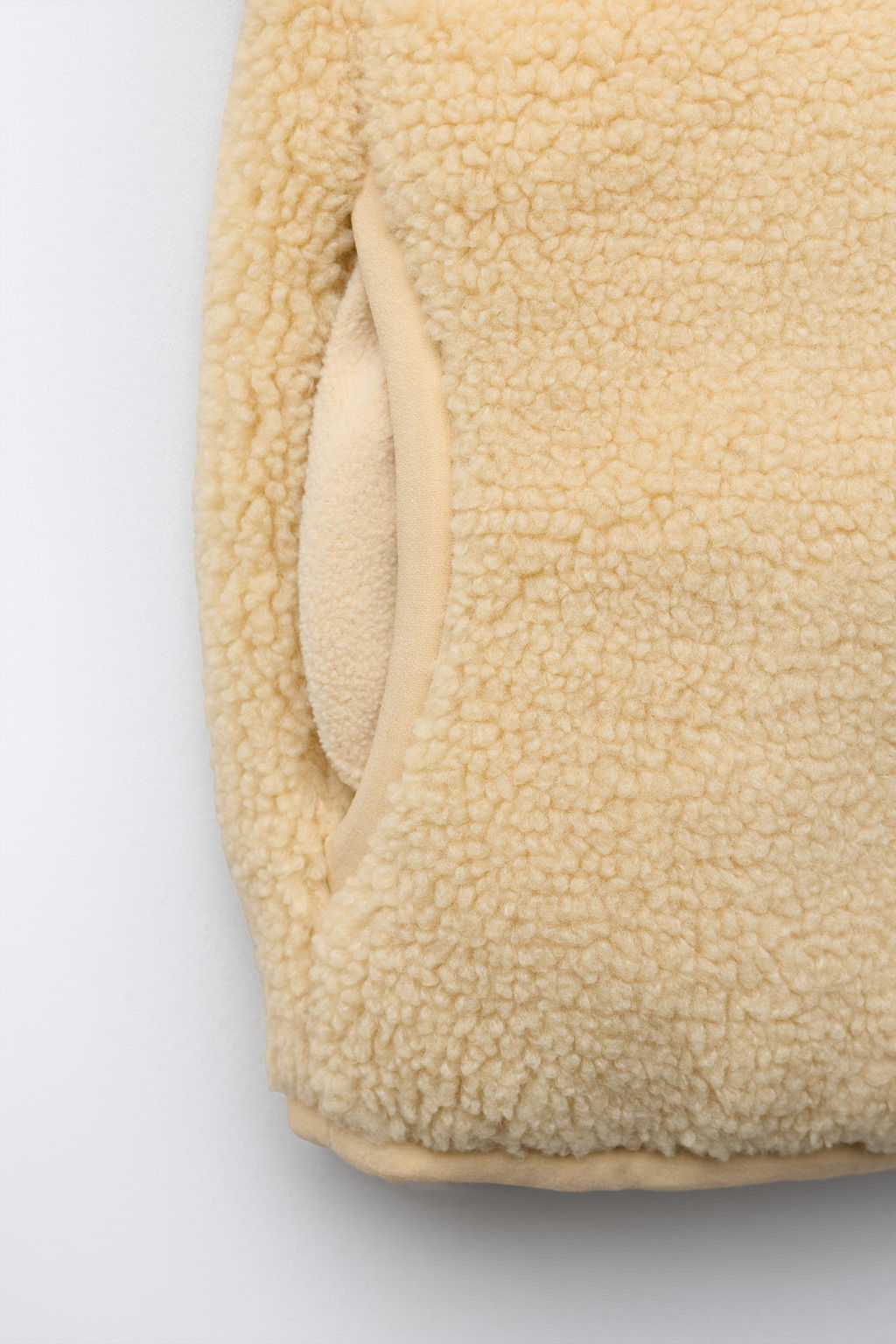 FAUX SHEARLING ZIP-UP SWEATSHIRT