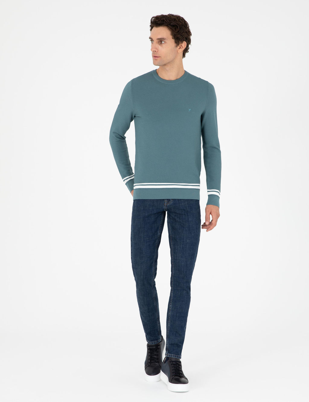 Мятный зауженный свитер - Cacharel фото 4