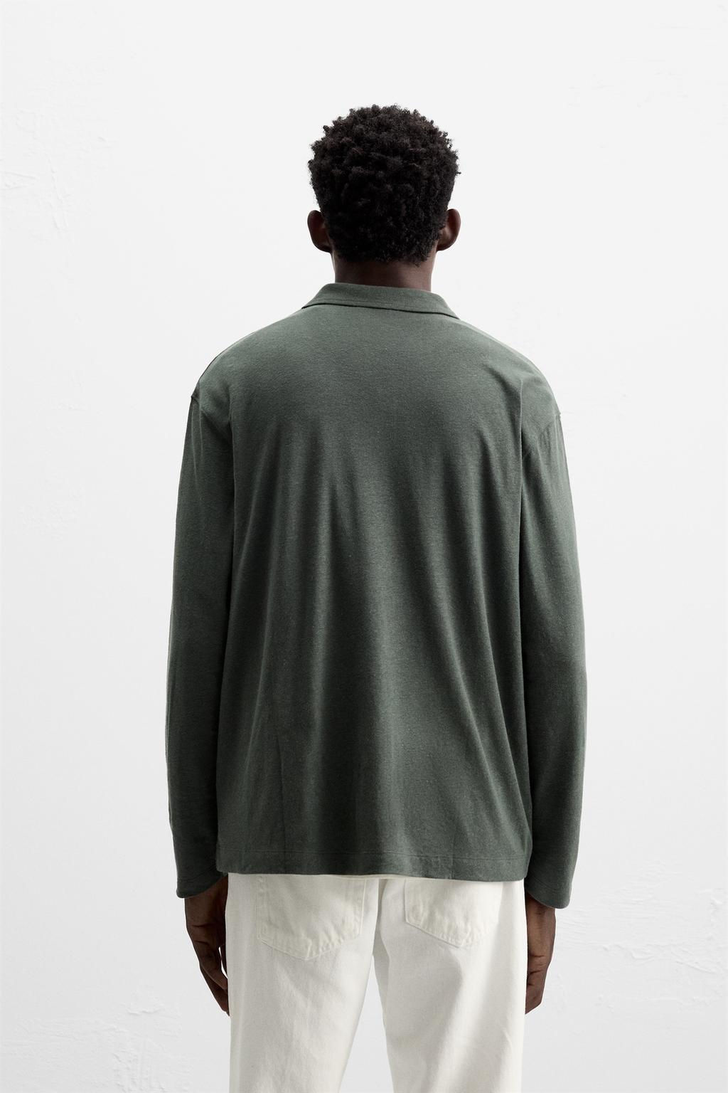 LINEN BLEND POLO SHIRT - Zara фото 3