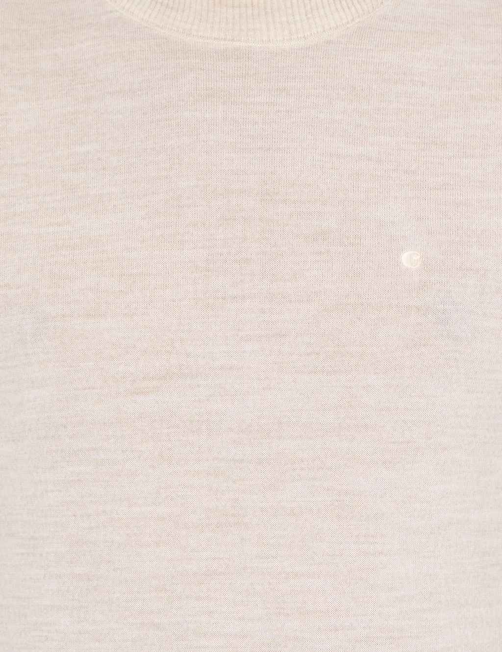 Бежевый базовый трикотажный свитер приталенного кроя в стиле Fisherman - Cacharel фото 6