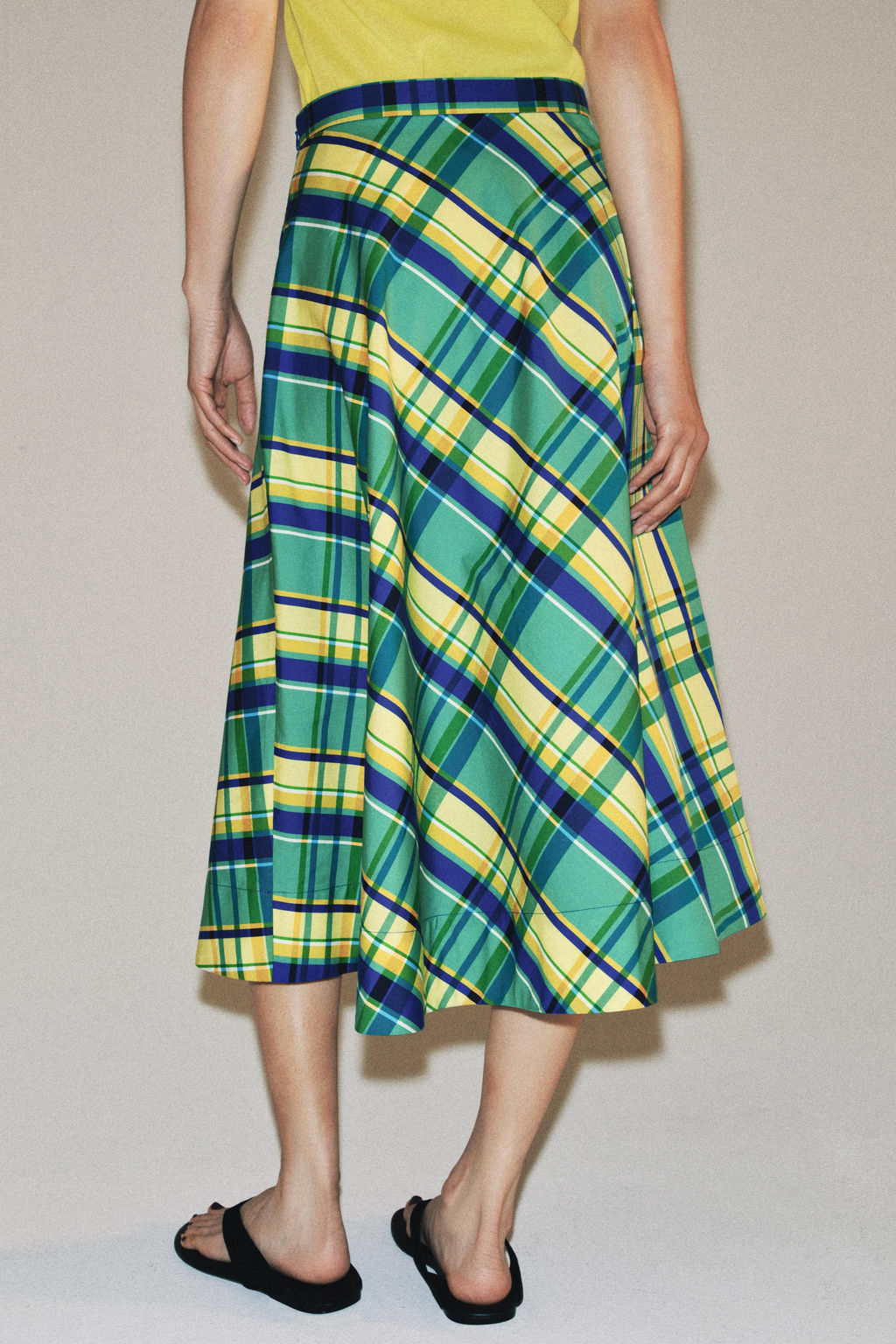 FALDA MIDI CUADROS ZW COLLECTION / Multicolor - Zara фото 3