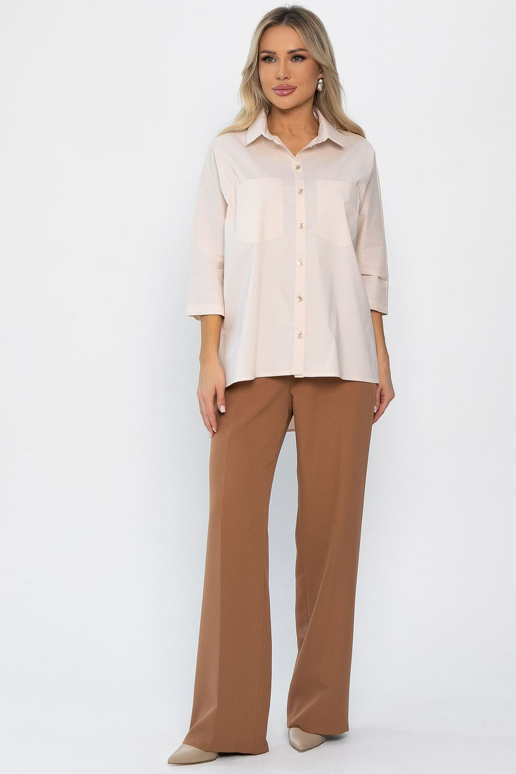 Рубашка классическая Аристократка (бежевая) Б14356-10М - Lt collection фото 5