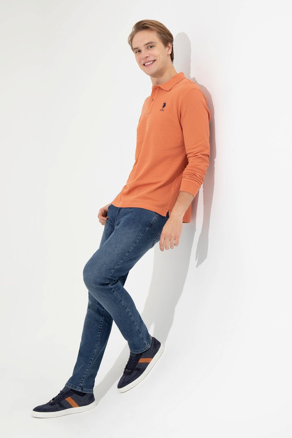 Мужская толстовка с воротником поло с плиткой Basic - U.s. polo assn фото 3