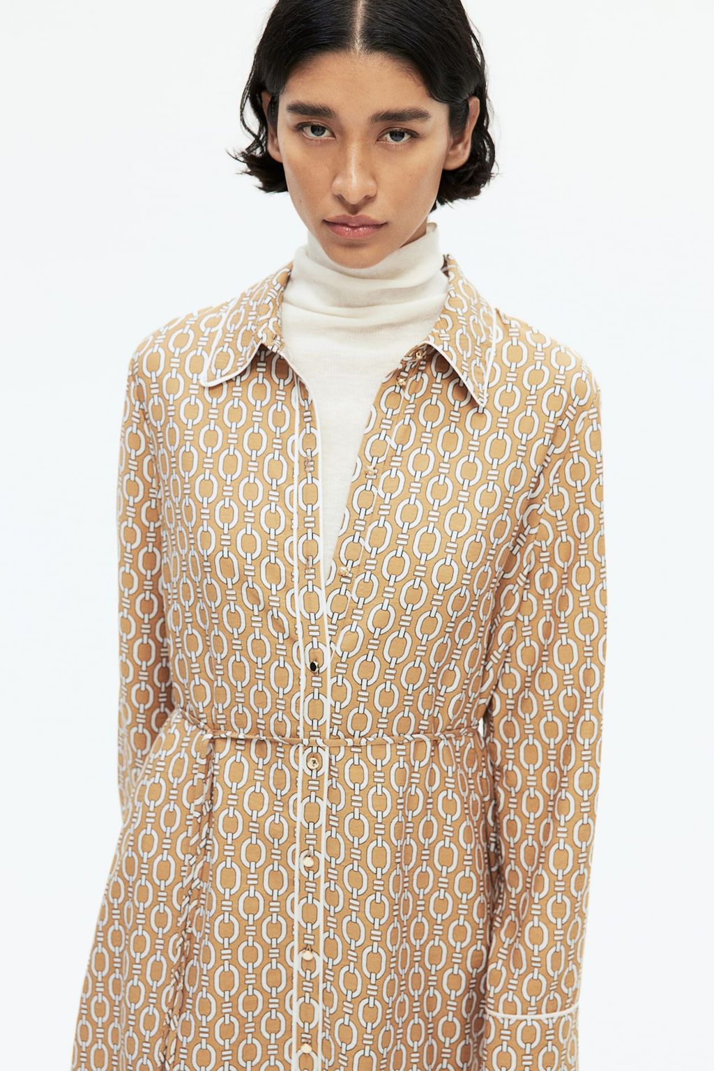 Vestido estampado con cinturon de anudar - H&m фото 3