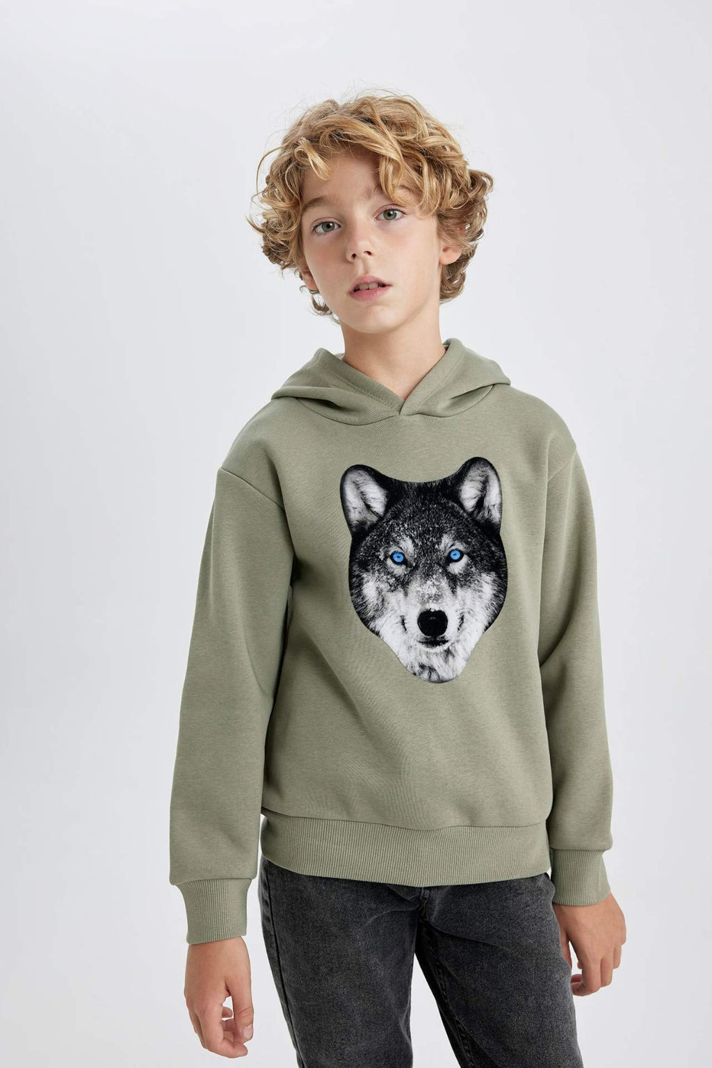 Erkek Cocuk Kapusonlu Bask?l? Sweatshirt - Defacto фото 2