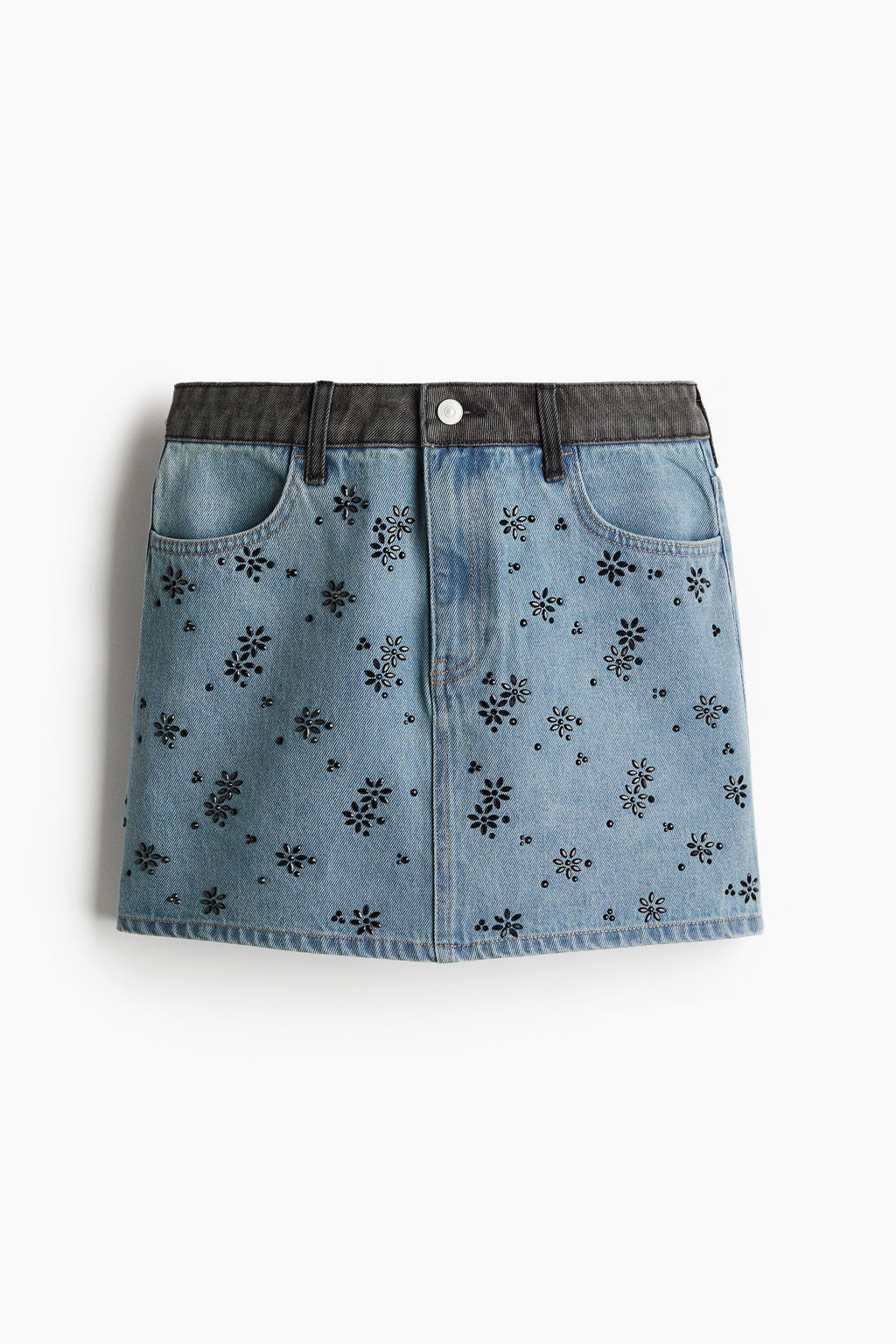 Minifalda denim con strass - H&m фото 8
