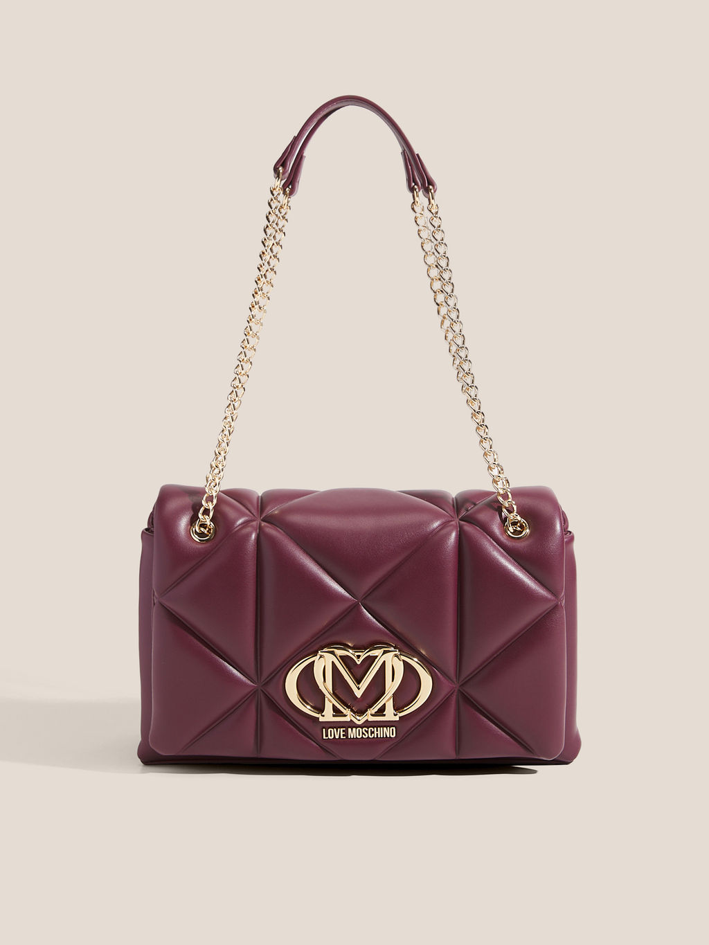 Женская сумка на плечо LOVE MOSCHINO EMBOSSED Q Артикул 4561035, фиолетово-бордовый