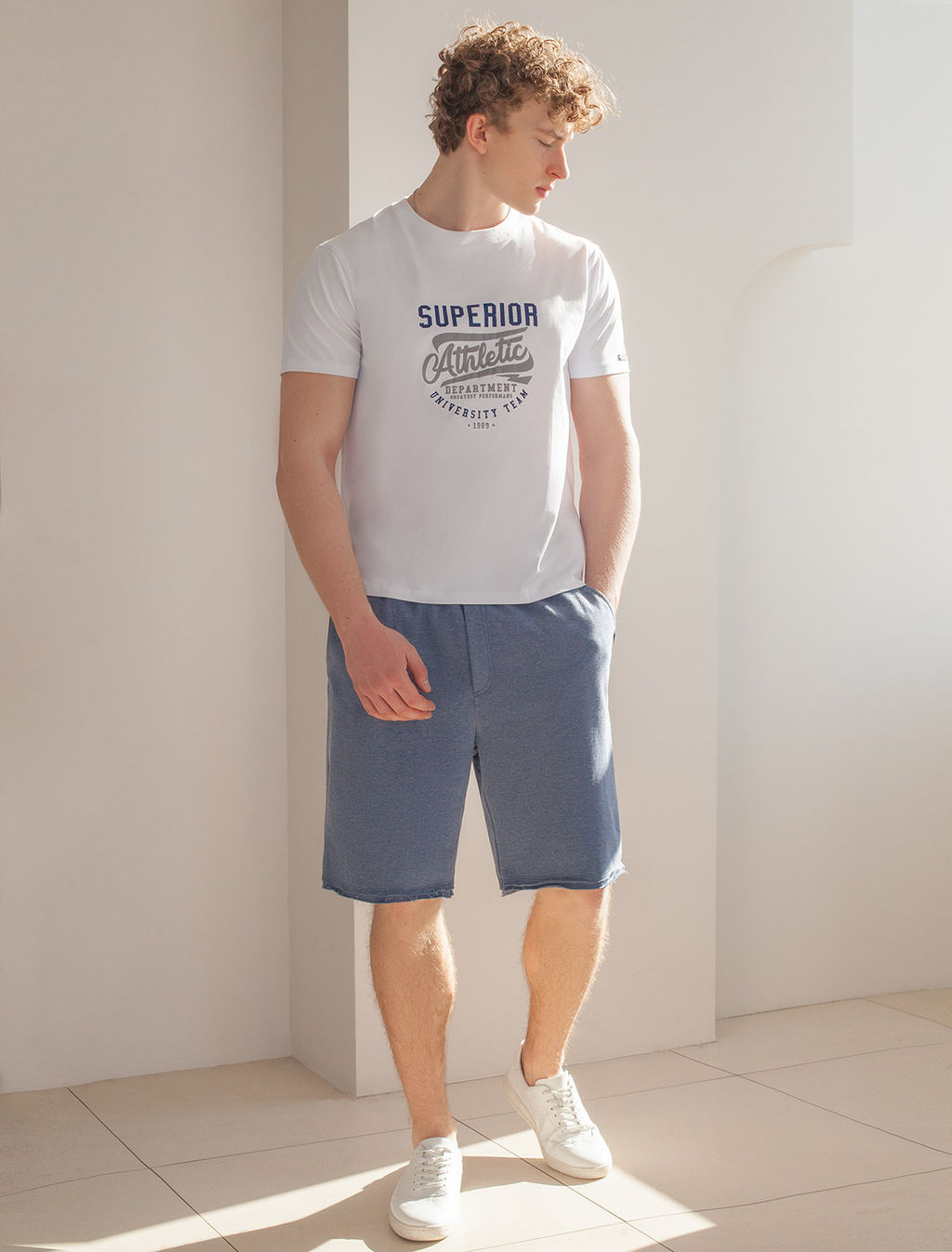 Шорты из эластичного футера - Vilatte фото 5