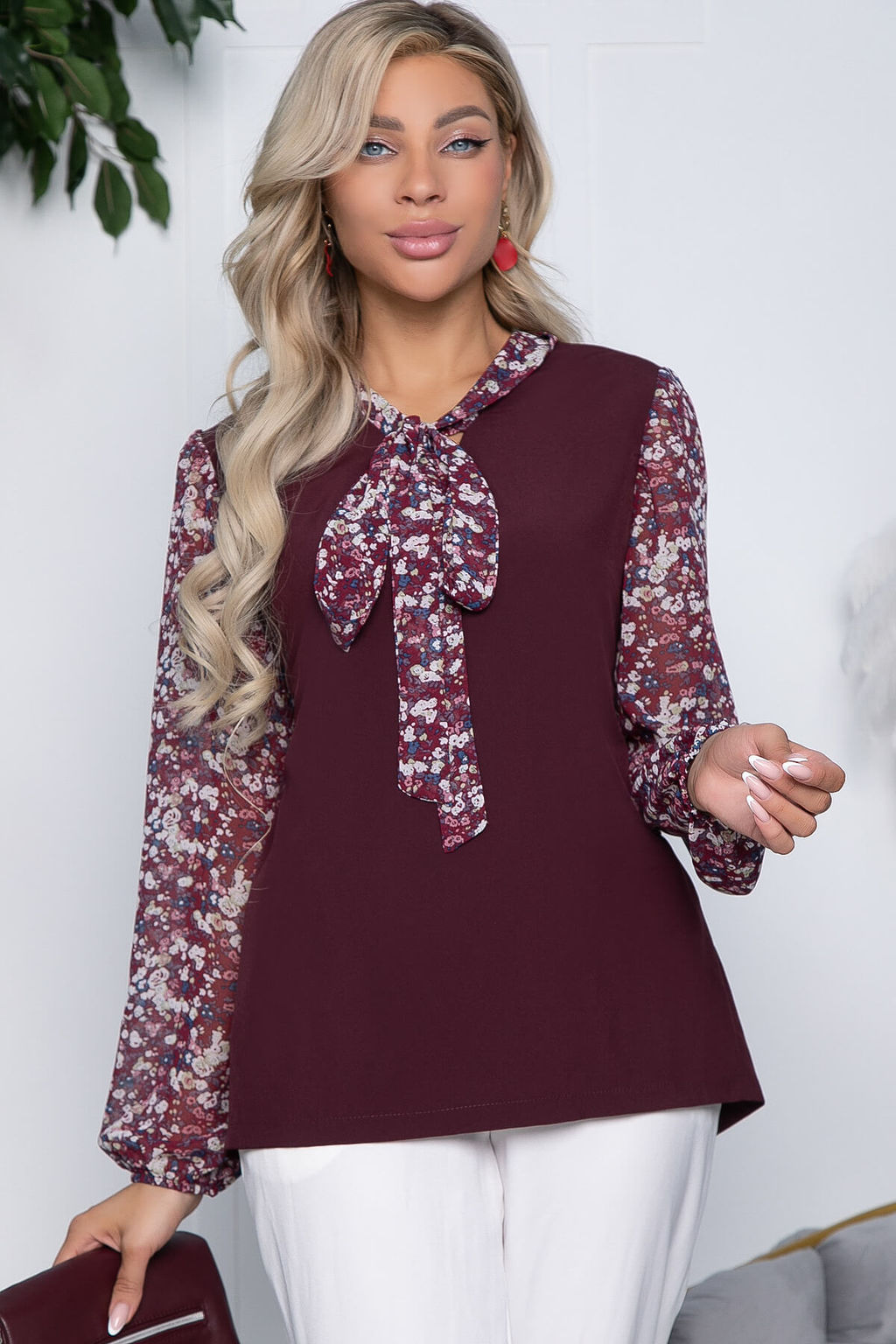 Блуза Рошель (бордо) Б10438 - Lt collection фото 6