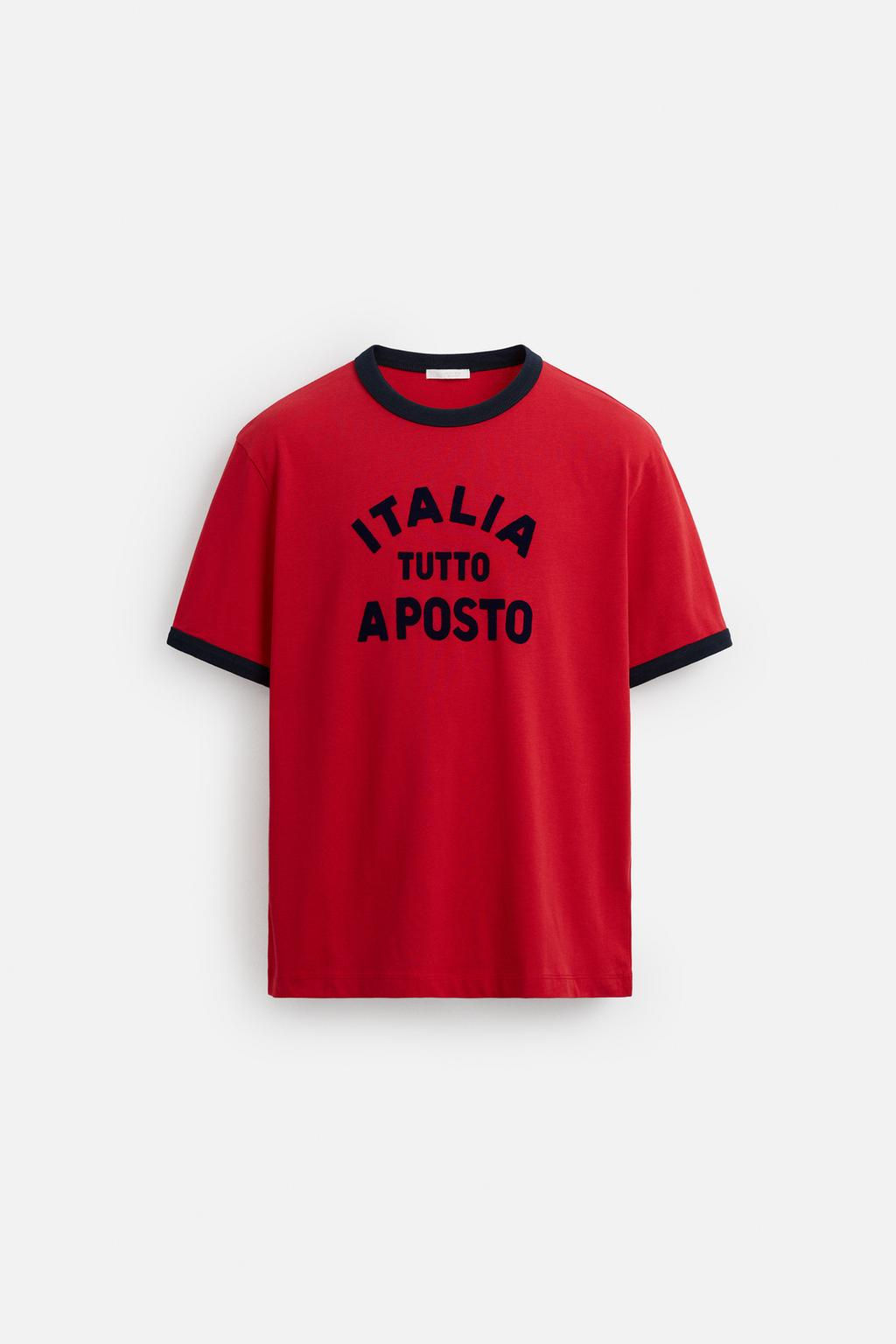 T-SHIRT WITH CONTRASTING RIBBED TRIMS - Zara фото 15