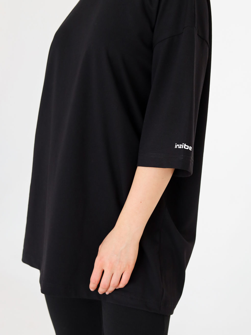 Футболка овер unisex, черная - Inzibe фото 8
